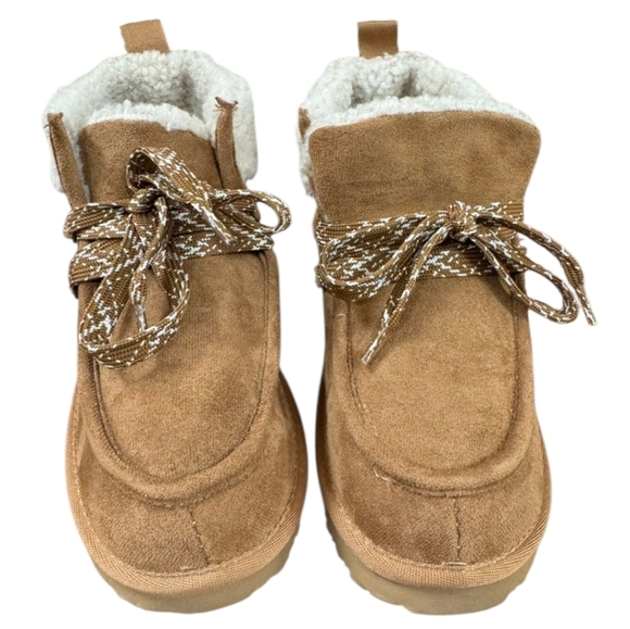 Very G Cherilyn Lined Sherpa Tan Womens Booties NEW - Picture 4 of 5